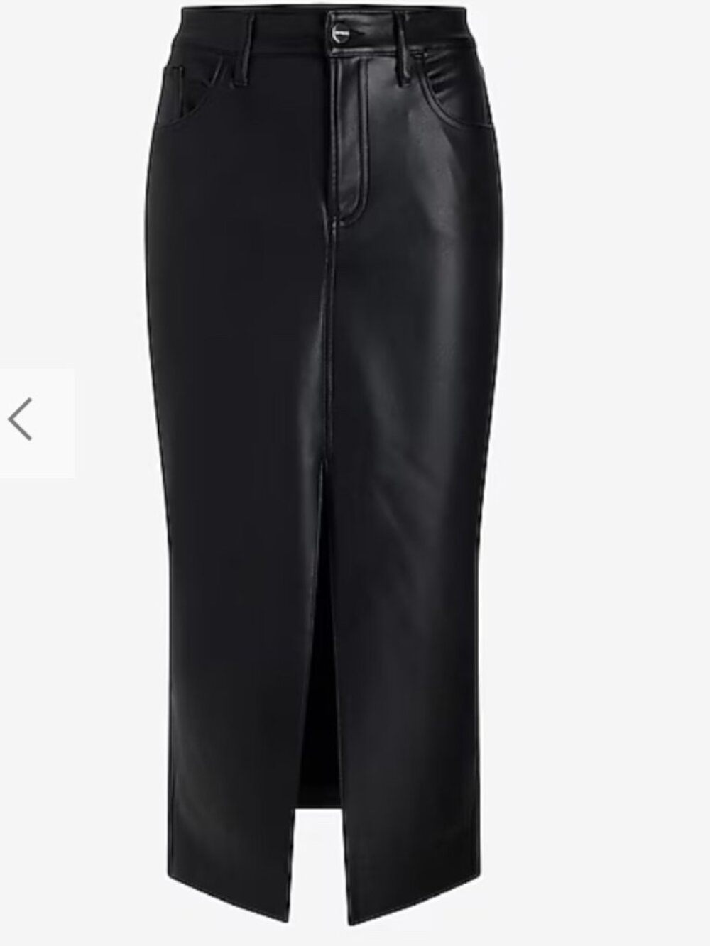 EXPRESS High Waisted Faux Leather Black Midi Skirt Size 6 BRAND NEW with TAGS